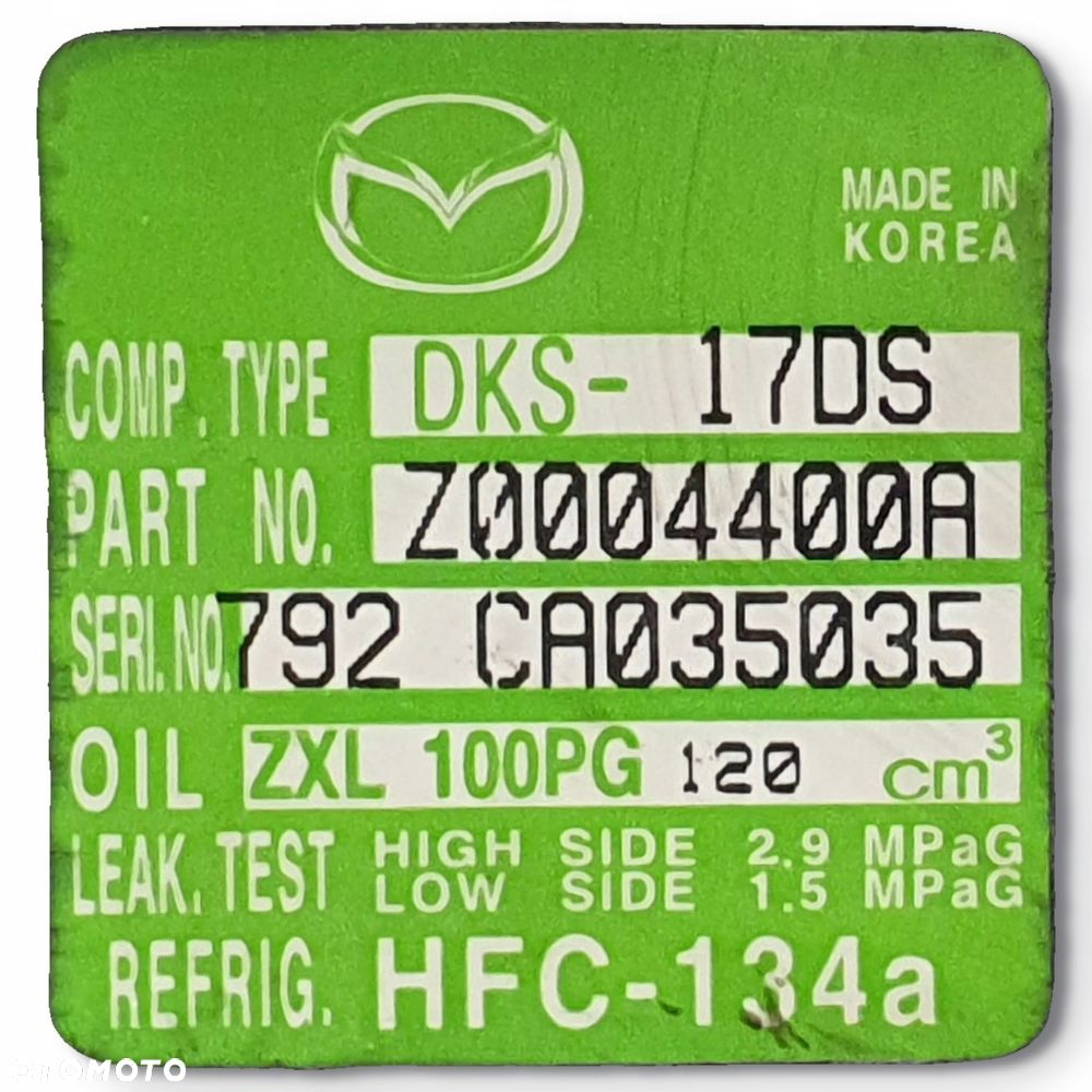 SPRĘŻARKA KLIMATYZACJI Mazda 6 II GH 1.8 16V Z0004400A - 16