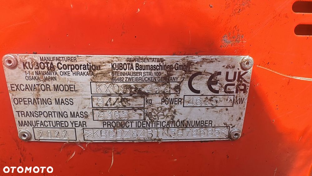 Kubota KX080-4a2 - 4
