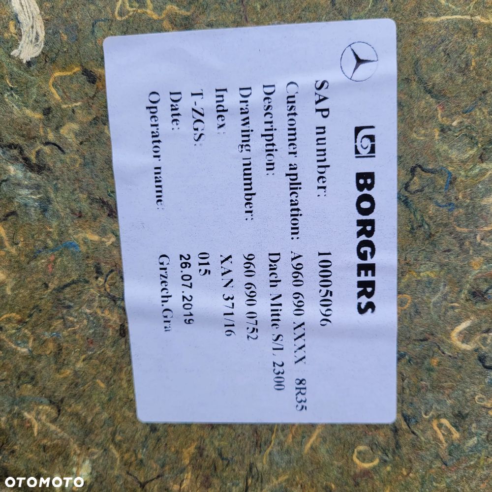 TAPICERKA KABINY ACTROS MP4 A9606900752 - 4