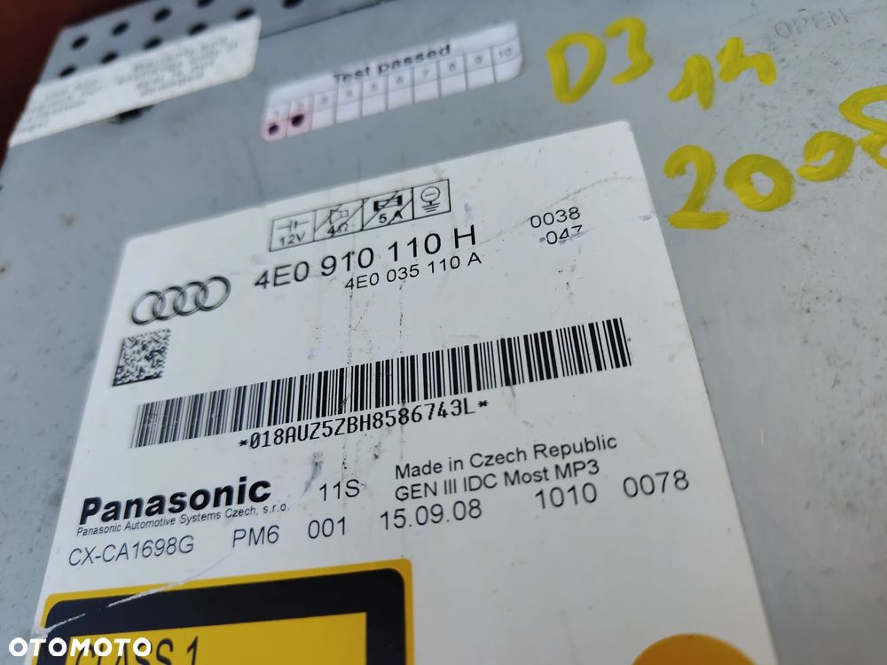 AUDI A6 C6 A8 D3 ZMIENIARKA płyt cd 4E0035110h 2008 rok - 5