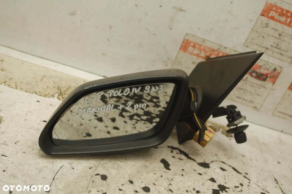 LUSTERKO LEWY PRZÓD PRZEDNIE MANUALNE VW POLO IV 9N3 LIFT CZARNE 2 PIN LD5Q - 3