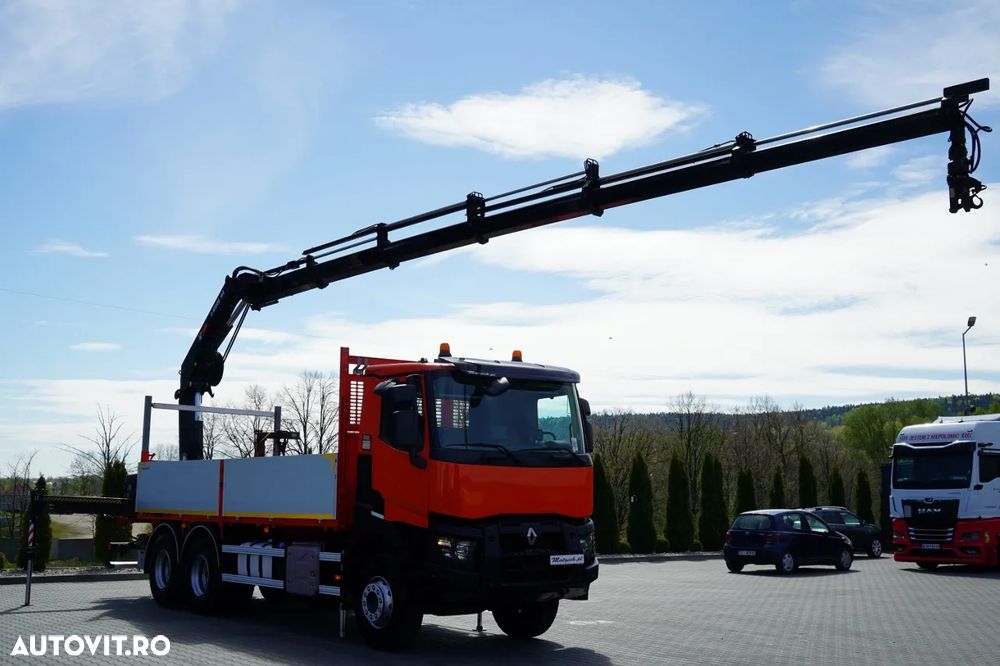 Renault C 430 / 6x4 / LIVRARE 6.2 M + CUPTOR HIAB X-DUO 188 / EXTENSIE 15 M / RADIOCOMANDĂ / FURCĂ / ROTATOARE - 7