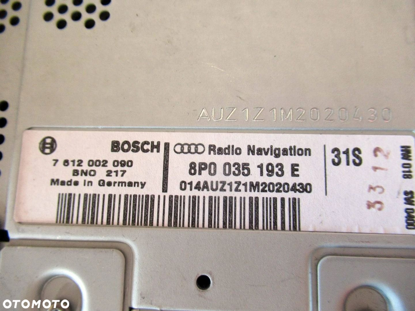 AUDI A3 8P SPORTBACK RADIO NAWIGACJA 8P0035193E - 5