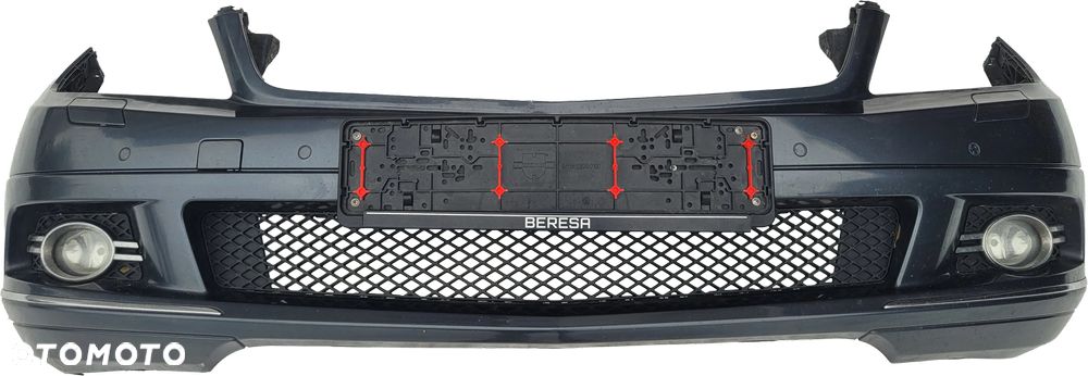 MERCEDES W204 ZDERZAK PRZEDNI PRZÓD XENON PDC SPRYSKI CZUJNIKI KPL C755 - 2
