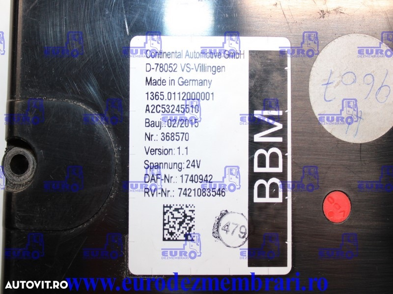 CALCULATOR BBM DAF XF106 1740942, 1658824 - 4