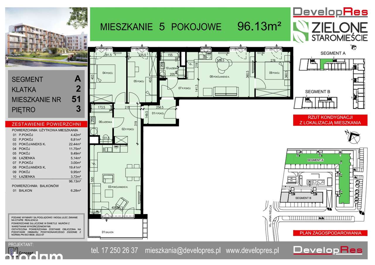 Dla inwestora - 5 pokoi| 96,13 m² | Zielone Staromieście A-51|