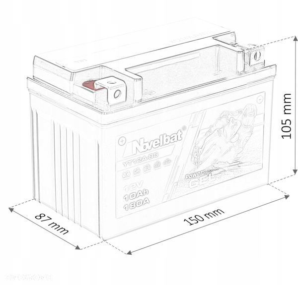 Akumulator Novelbat GEL-YT12A-BS 12Ah 170A L - 2