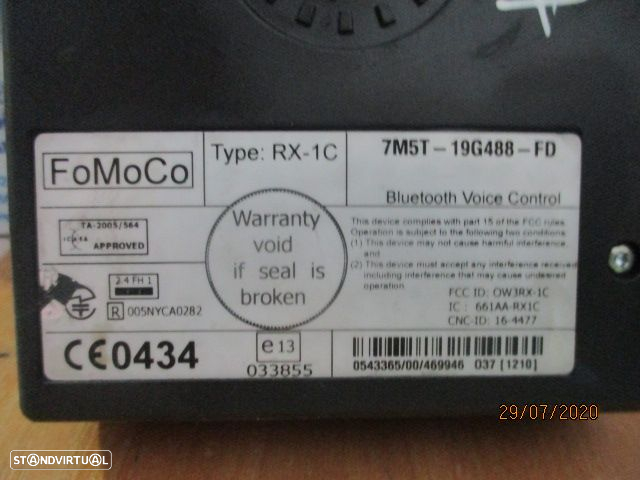 Modulo 7M5T 19G488 FD FORD FIESTA 2007 Bluetooth - 3
