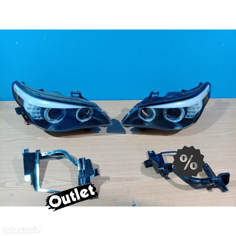 R026021C4 FARÓIS ANGEL EYES BMW E60 E61 07-10 LED PRETO TRANSPARENTE - 8
