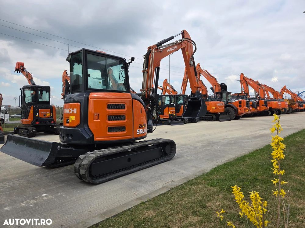 Hitachi ZX55, 5t, 2020, 2.189h, CUPLA RAPIDA HIDRAULICA+3 CUPE, senile cauciuc NOI, inst picon pe brate, inst rotire pe brate, LAMA NIVELARE, ad sapare 5m, latime 2m, ridica 3,2t, Aer cond, posibilitate leasing, STARE FOARTE BUNA-PROMOTIE 41.900 EUR+Tva - 1