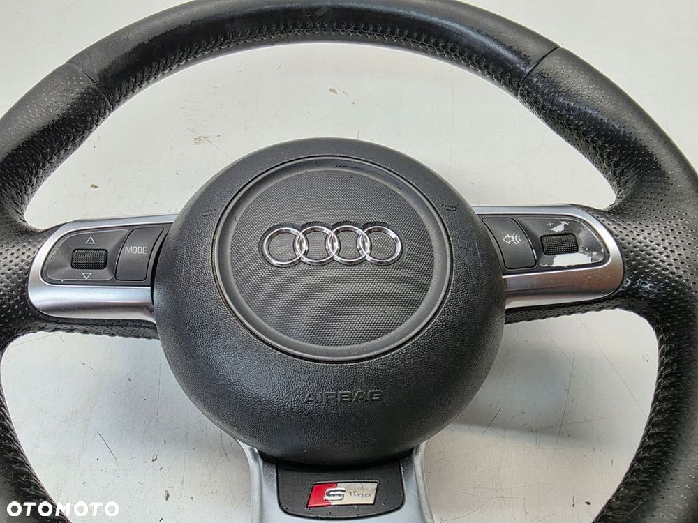 KIEROWNICA SKÓRA PIKOWANA ŚCIĘTA AUDI A3 8P A4 B7 TT 8J 8J0419091J KOMPLET - 7