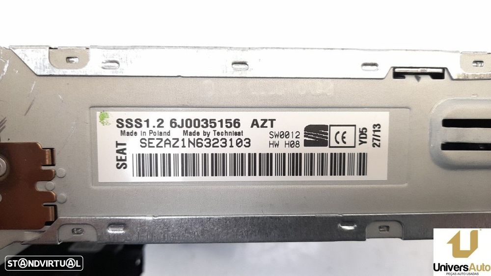 SISTEMA AUDIO / RADIO CD SEAT IBIZA IV 2013 -6J0035156 - 3