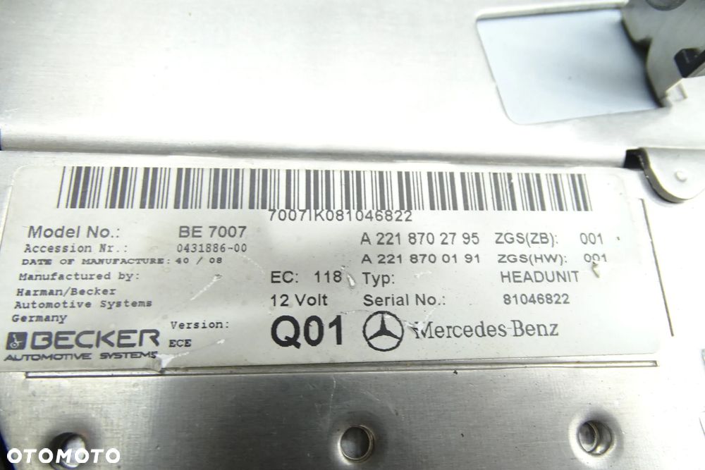 MERCEDES S KLASA W221 Radio Nawigacja 2218702795 - 4