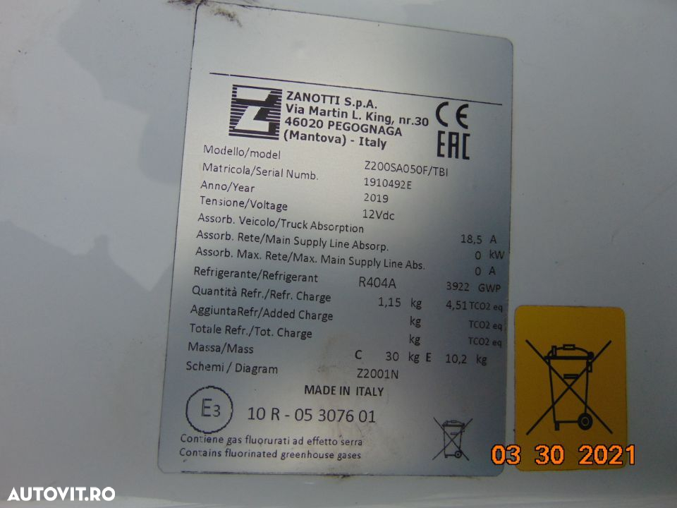 Aparat Frigo Autoutilitara camera frigo Trafic Vivaro Ducato Boxer Jumper Sprinter Crafter Master - 5