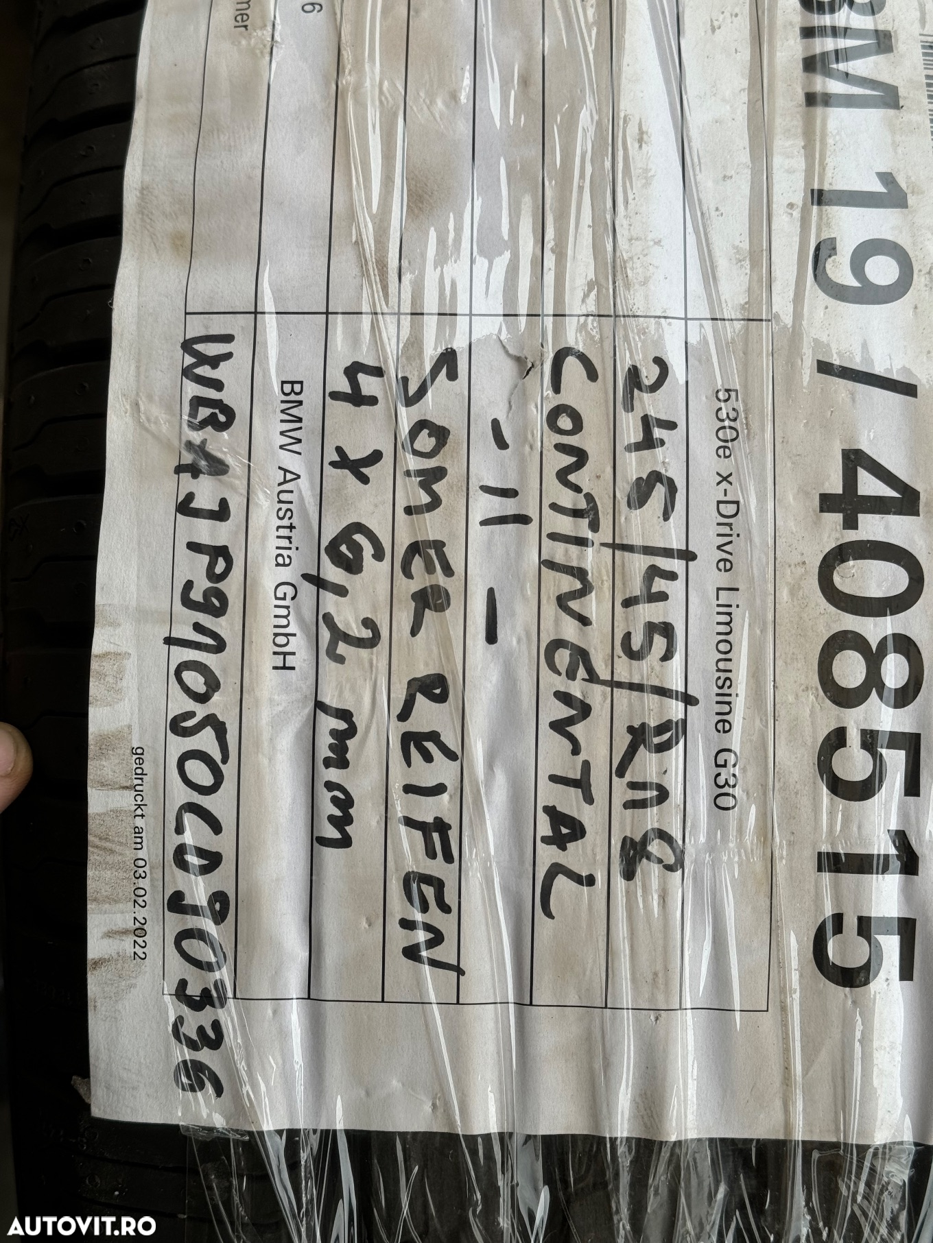 Vând jante originale BMW G30 seria 5 cu anvelope de vară noi - 13