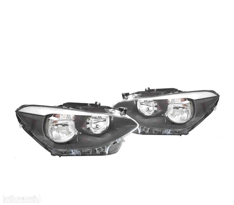 FARÓIS BMW F20 F21 11-15 FUNDO PRETO - 1
