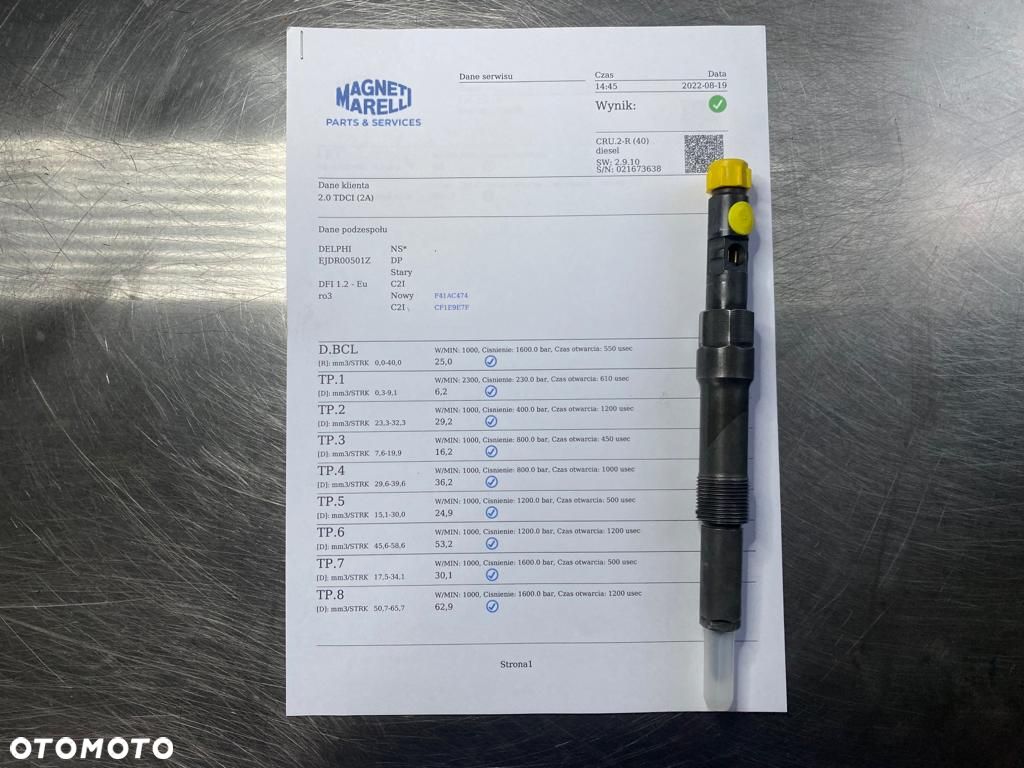 WTRYSKIWACZ TEST 2.0 TDCI EJDR00501Z WTRYSK SPRAWDZONE IMA FORD MONDEO MK3 X TYPE 3S7Q 9K546 BB - 1