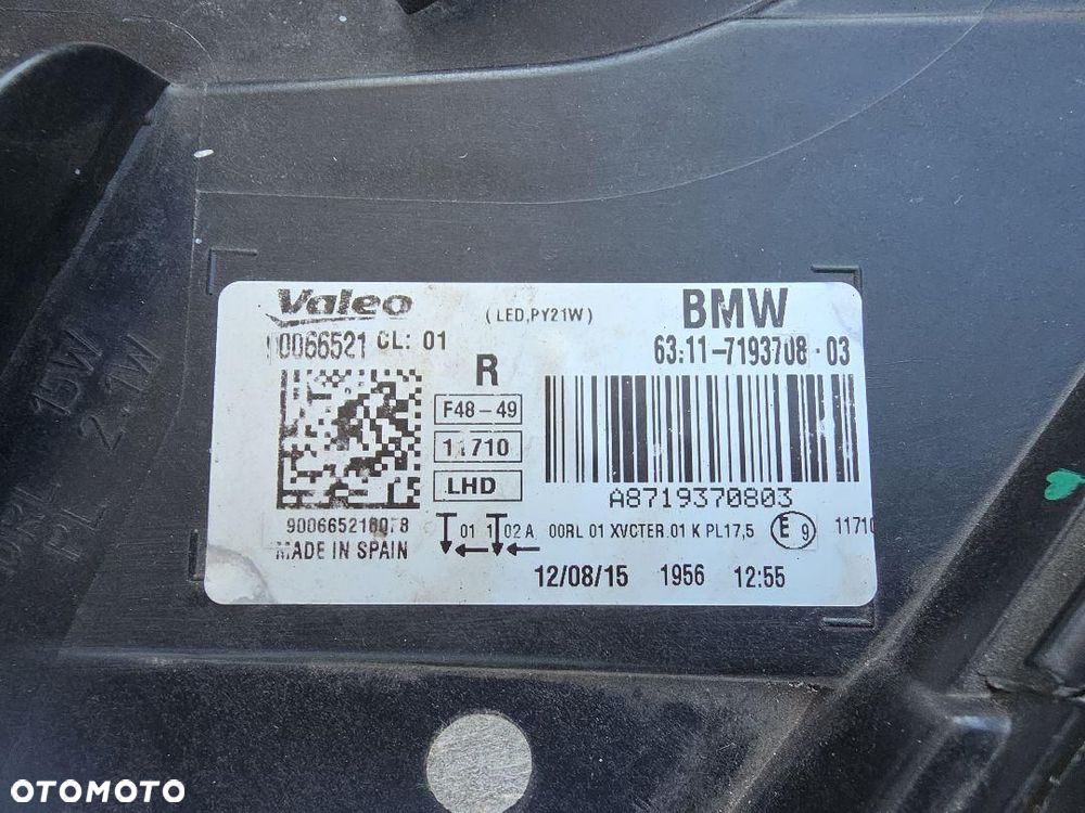 BMW X1 F48 Lampy przód Full Led Dynamic 7428735-08 7193708-03 Na Wentylator - 16