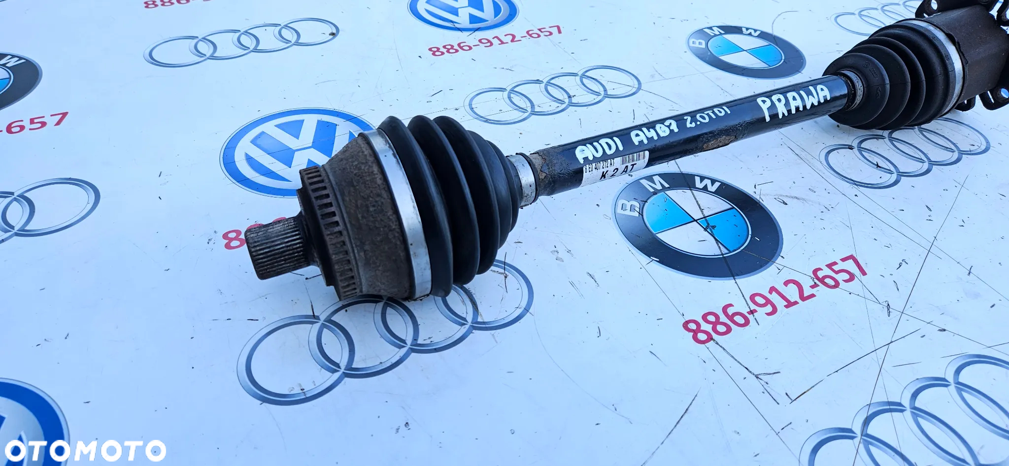 AUDI A4 B7 2004-2008 2.0 TDI Półoś przód prawy Półoś przednia prawa Przegub  8E0407272AT - 2
