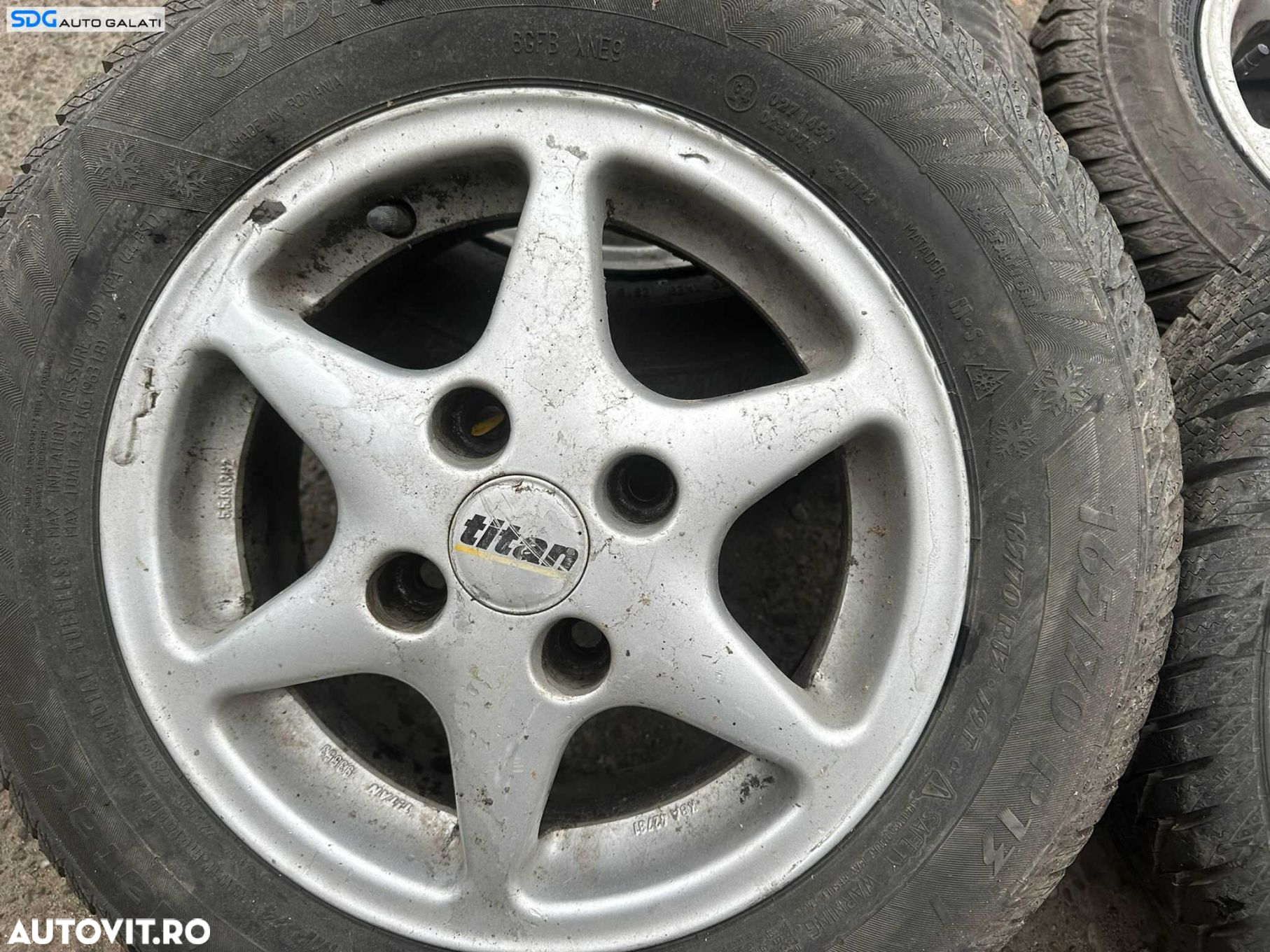Set 4 Jante Roti Aliaj 165 70 R13 4x108 cu Cauciucuri Iarna Ford Fiesta 4 1995 - 2002 [X4129] - 2