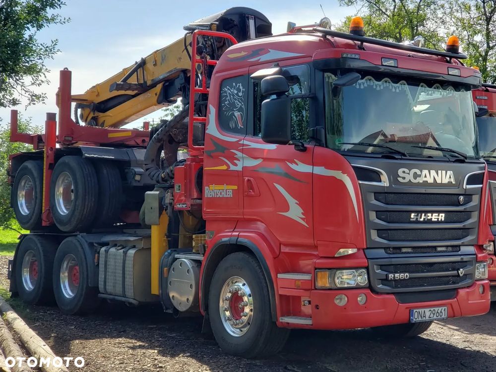 Scania R580 V8 2016r Scania R560 V8 2014r Scania R500 V8 2013r do drewna drzewa lasu dłużycy kłody dźwig epsilon loglift wózek doll huttner przyczepa do transportu drewna - 17