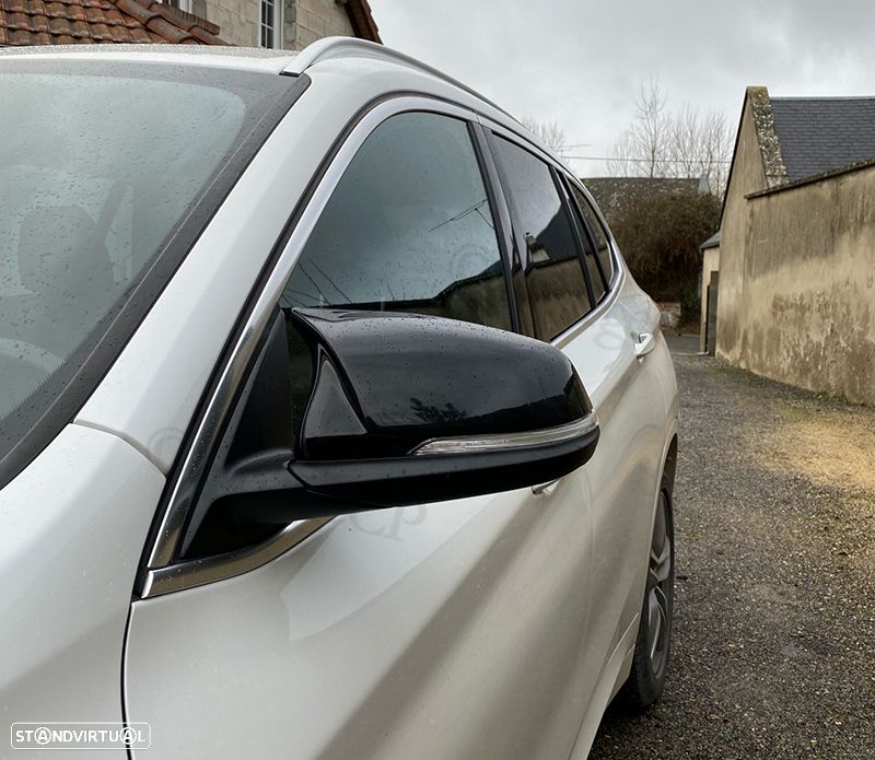 Capas, carcaça de espelhos M4 look em preto piano brilhante BMW X1 F48 F49, X2 F39, Serie 1 F40, F53, Serie 2 gran coupe F44, Z4 G39 em plástico - 13
