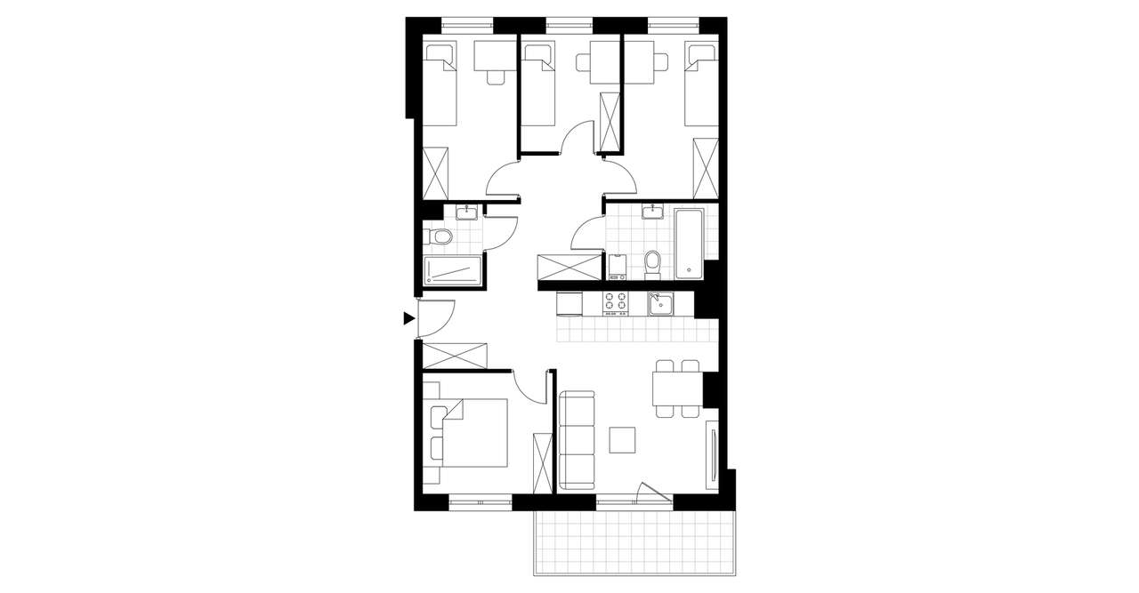 5-pokojowe mieszkanie 69m2 + balkon - Pełny obrazek: 4/12