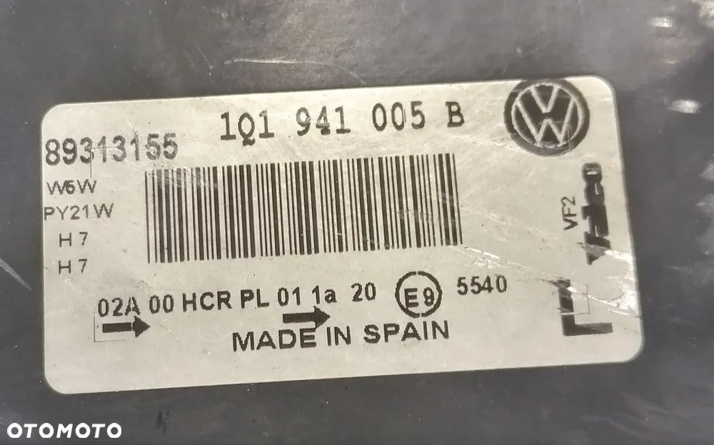VW EOS 09r LAMPA LEWY PRZÓD PRZEDNIA 1Q1941005B EUROPA - 4