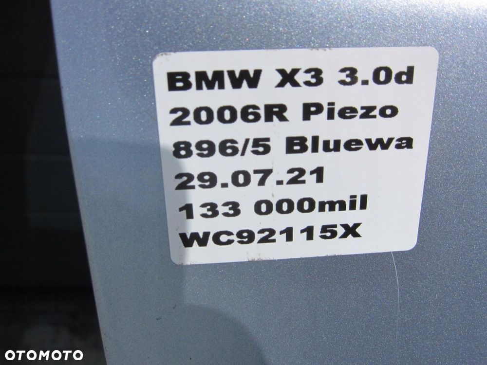 BMW E83 X3 DRZWI PRAWY TYŁ 896 BLUE WATER 896/5 - 6