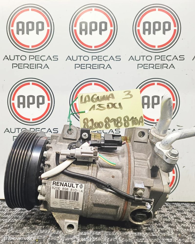 Compressor ar condicionado Renault Laguna 3 1.5 DCI referência 8200898810A de 2010. - 1