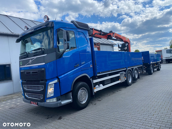 Volvo ZESTAW FH500 6x2 z HDS PALFINGER 18001L OŚ SKRĘTNA + PRZYCZEPA