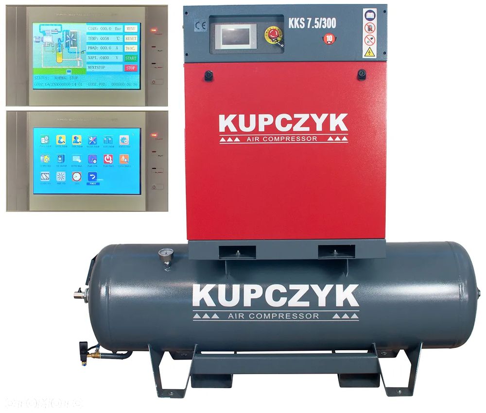 Kompresor Śrubowy 5,5kw zbiornik 300l wydajność 800L/min Kupczyk - 1