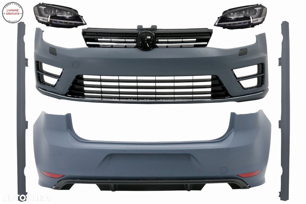 Pachet Exterior cu Faruri LED Semnal Dinamic VW Golf 7 VII (11/2012-07/2017) R Des- livrare gratuita - 1