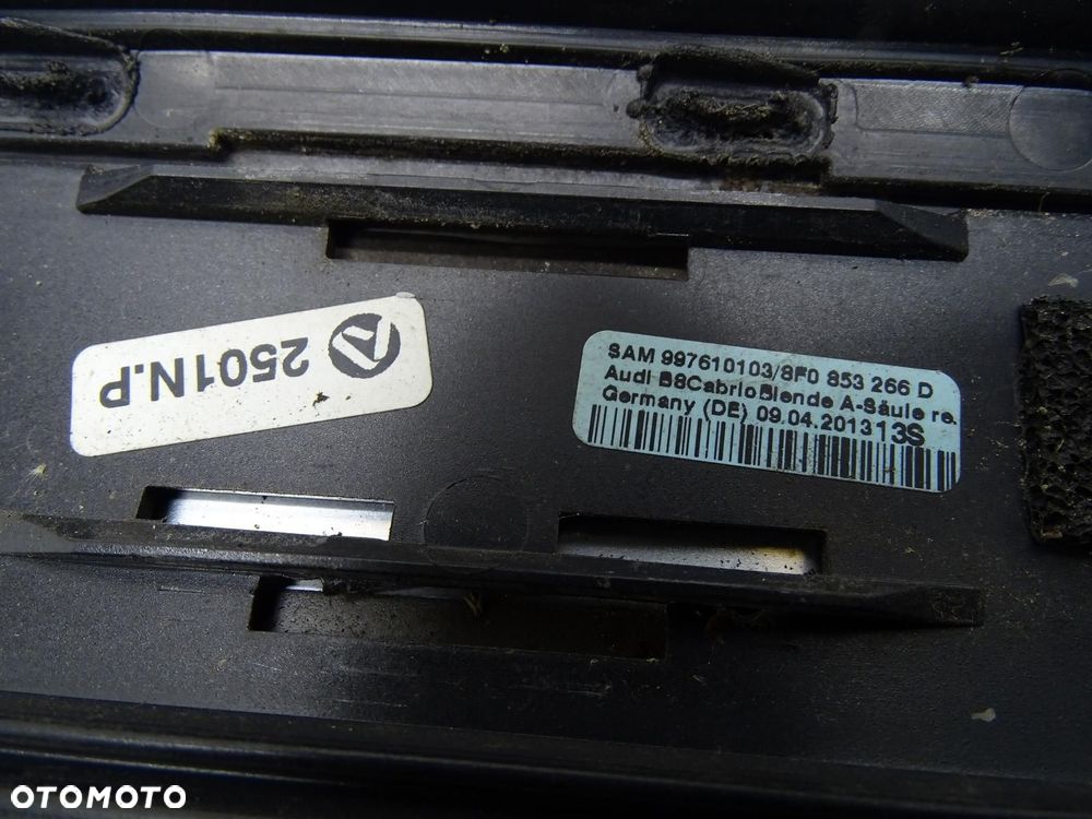 LISTWA PIONOWA SZYBY PRZEDNIEJ PRAWA LEWA 8F0853266D AUDI A5 8T CABRIO - 13