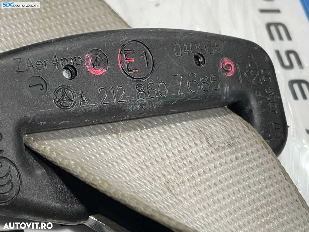Centura Siguranta Dreapta Fata Pasager Mercedes Clasa E Class W212 S212 2009 - 2016 Cod A2128607685 [L3907] - 3