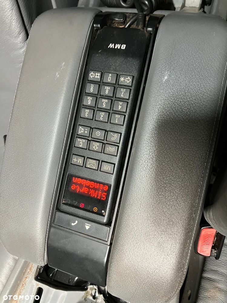 TELEFON BMW E38 PRZED LIFT WĄSKI WYSWIETLACZ PODŁOKIETNIK SZARY SCHOWKI RARYTAS - 12