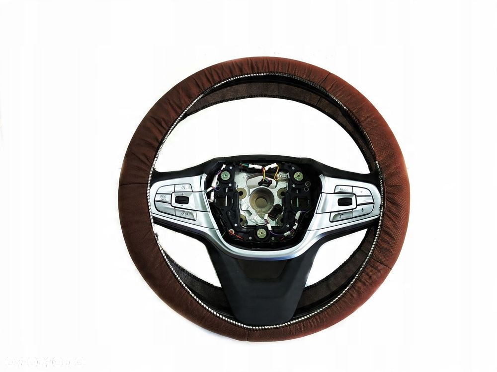 K116 BMW 7 G11 G12 KIEROWNICA SKÓRZANA DREWNO SKÓRA PAPPEL GRAU 630087151D - 16