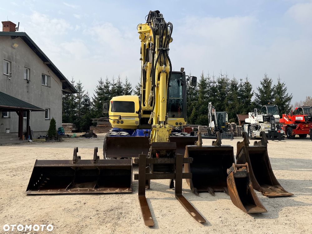 Mecalac Koparka 14 ton MECALAC 15 MWR koparko-ładowarka 3 łyżki widły 1 wł Centr.smarowanie Opony na BLIŹNIAKU 80%Camso ładowarka 714 12MTX 4x4 skrętne KLIMA kabina Premium silnik 146KM volvo EW140B DEUTZ szybka 35km/h - 10