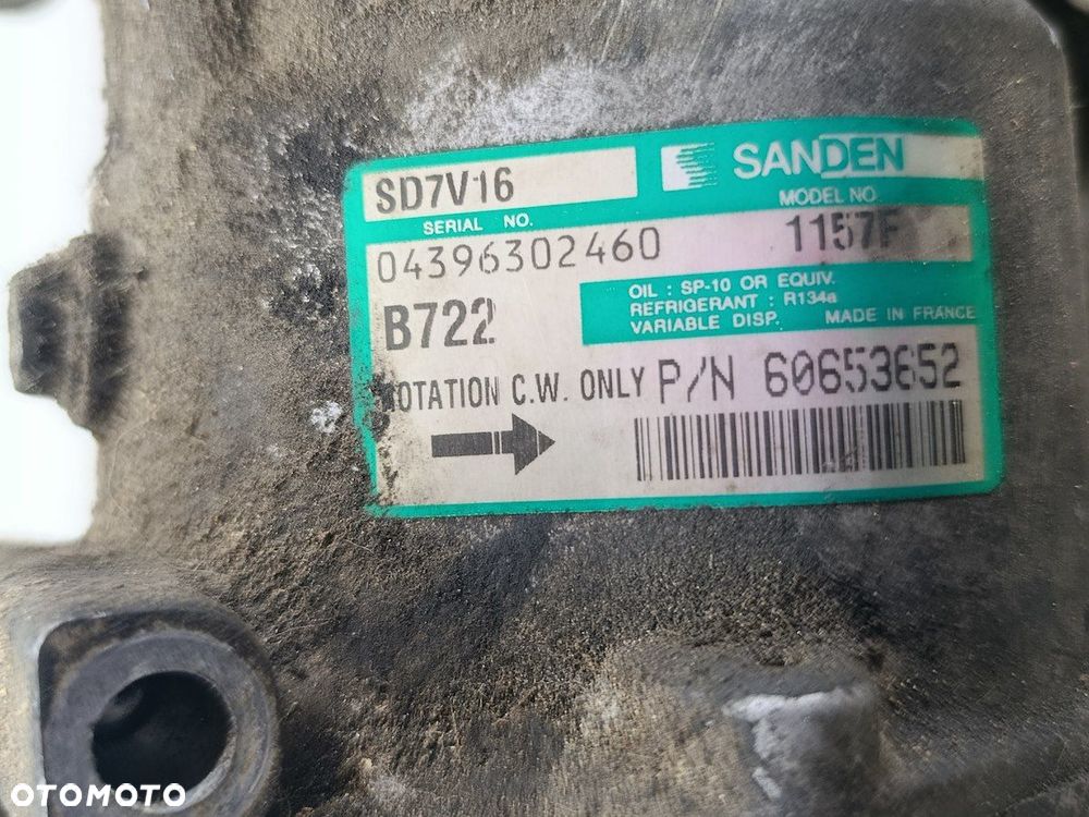 POMPA, SPRĘŻARKA KLIMATYZACJI ALFA ROMEO GT II 60653652 SD7V16  SANDEN 1.9 - 3