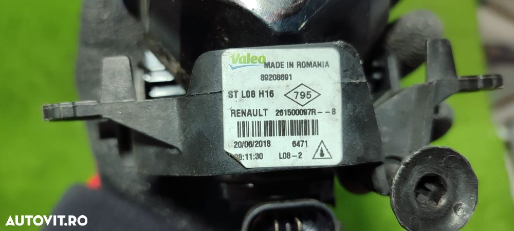 PROIECTOR CEATA RENAULT CLIO 4 (IV) / MEGANE 3 (III) FACELIFT / CAPTUR / ZOE / DACIA LOGAN 2 / SANDERO 2 / DUSTER COD OEM 261500097R / 89208691 2012-2021 (5G2) - 8