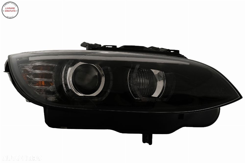Faruri Xenon Angel Eyes BMW Seria 3 E92 E93 (2006-2010) 3D Negru- livrare gratuita - 6