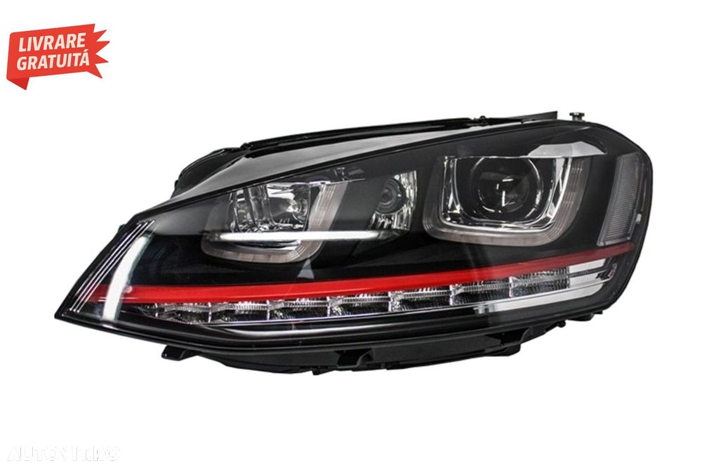 Faruri 3D LED VW Golf 7 VII (2012-2017) R20 GTI Design Semnal Dinamic LED- livrare gratuita - 6