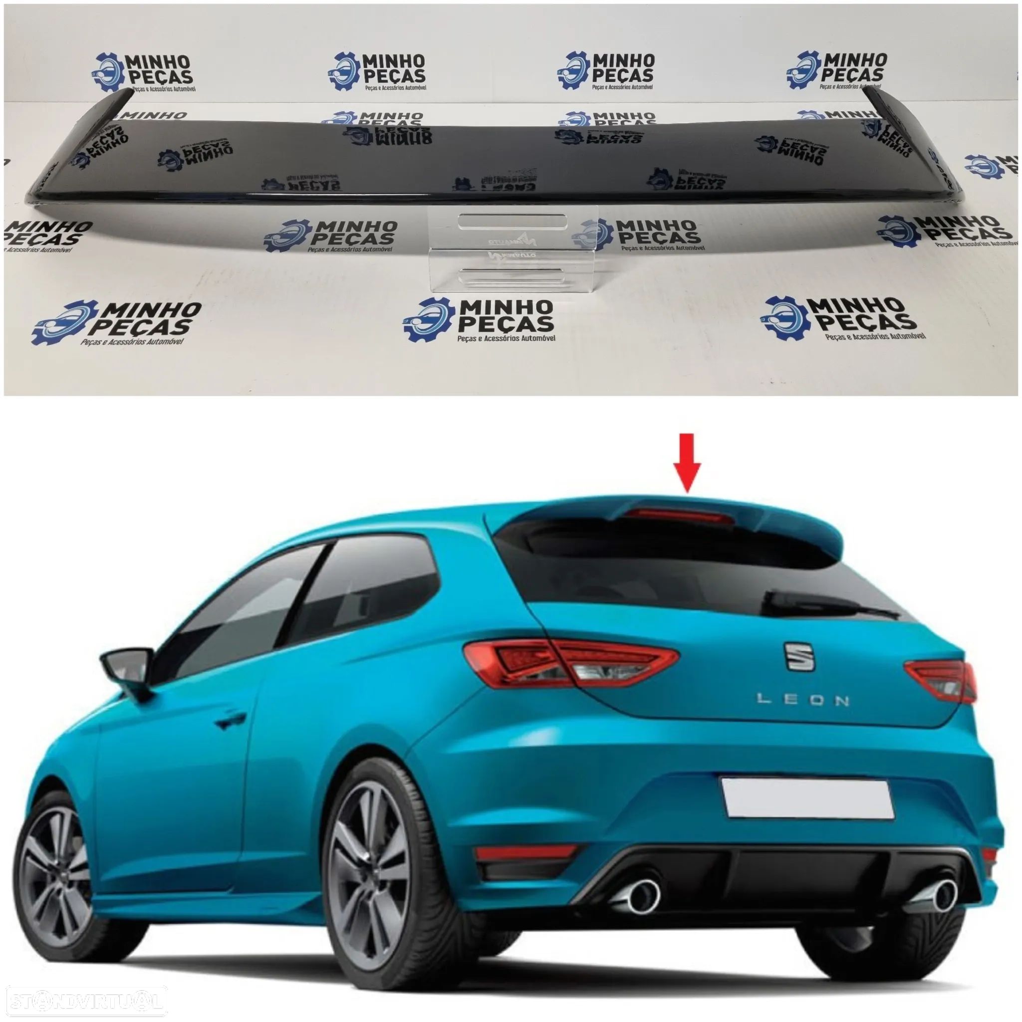 Spoiler | Aileron Mala Seat Leon MK3 5F (2012 a 2020) Preto Brilho - 1