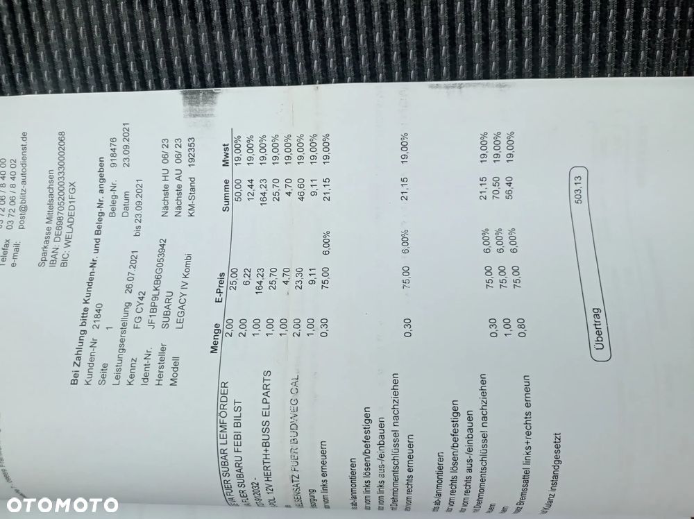 UWAGA ! 2007 SUBARU OUTBACK NOWY MODEL 2,5BENZ 165PS B4 MANUAL 4WD WLAS PL - 21