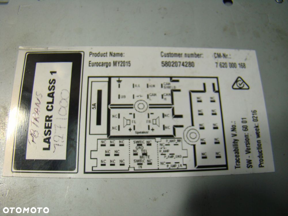 radio mp3 bluetooth oryginał iveco eurocargo 24 v bosch 5802074280 - 6