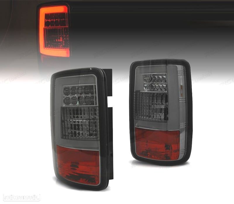 FAROLINS TRASEIROS VOLKSWAGEN VW CADDY 04-10 FUNDO CROMADO FUMADO - 1