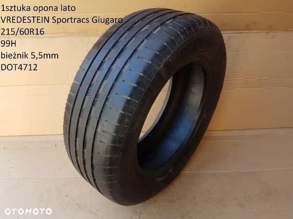 1 sztuka Opona lato 215/60R16 99H Vredestein SportRacs Giugiaro 5,5mm