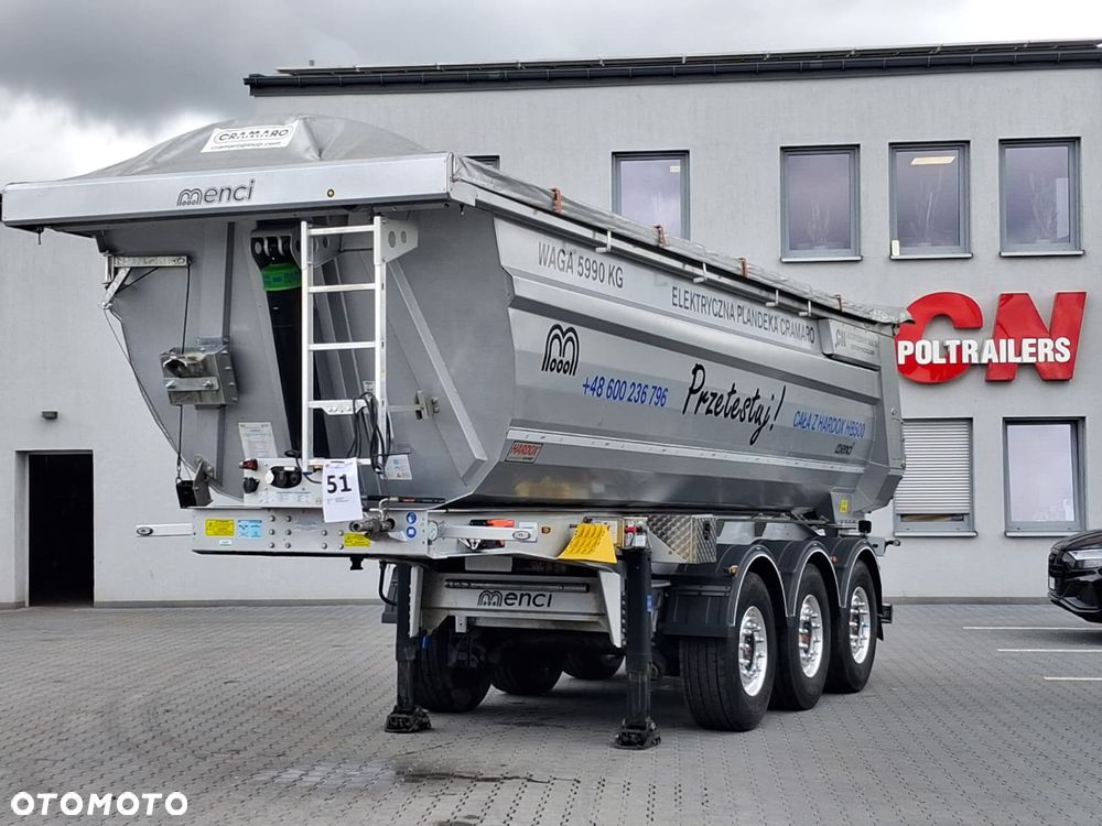 Menci Stalowa wywrotka 27m3, Elektryczny dach, Hardox - 1