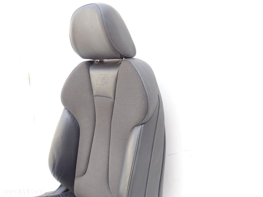 FOTEL PRAWY PRZÓD PASAŻERA SKÓRA PÓŁSKÓRA AUDI A3 8V 3D S-LINE GRZANY - 8