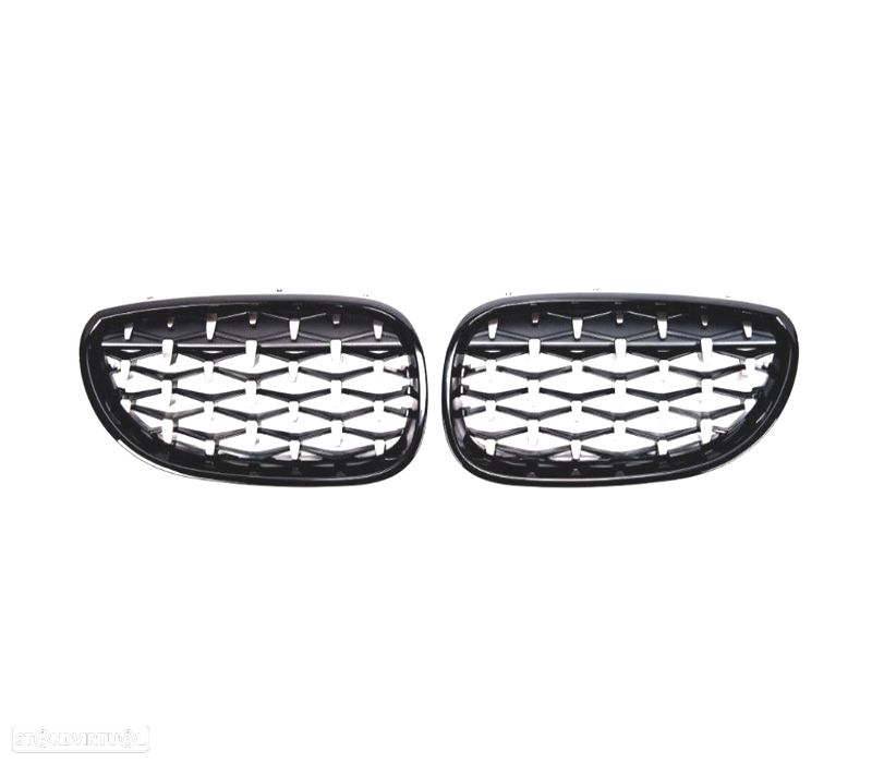GRELHAS FRONTAIS BMW E60 E61 03-10 DIAMANTE PRETO BLACK DIAMOND - 2